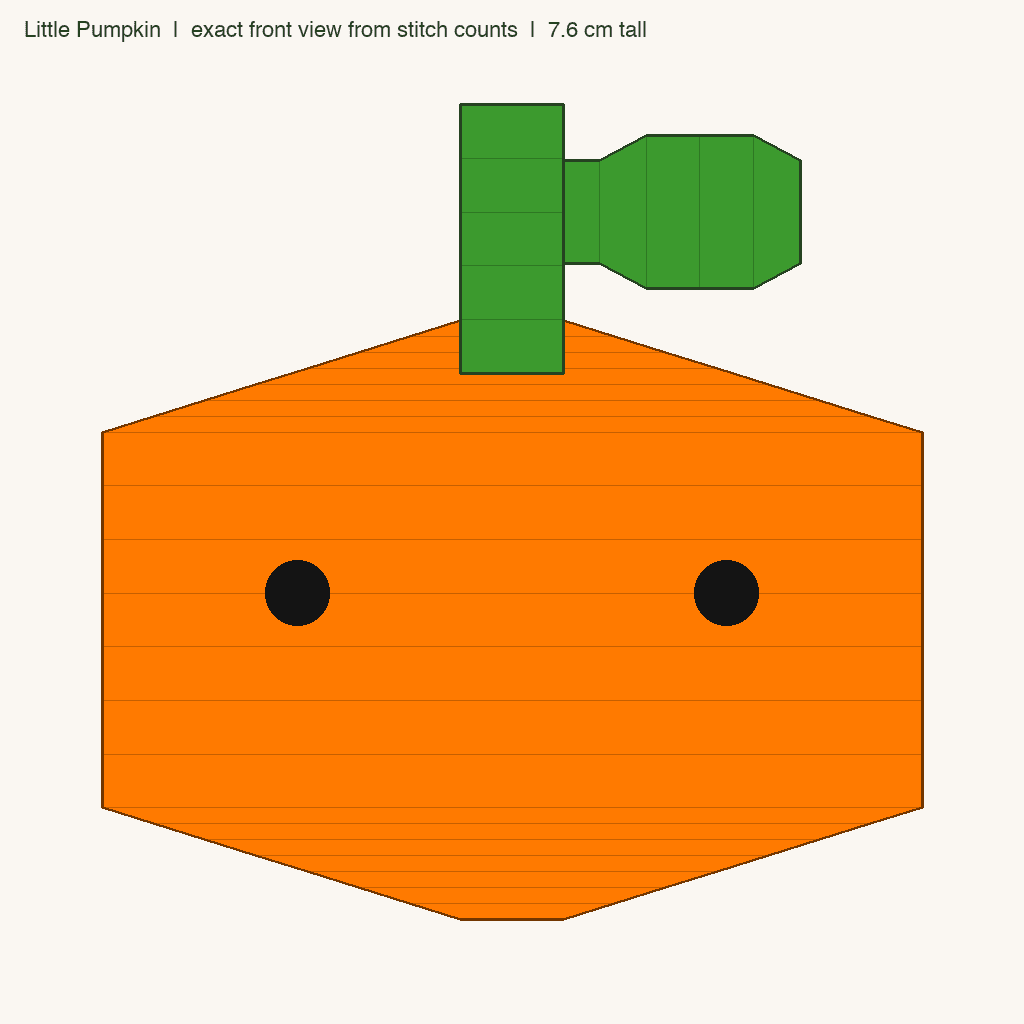Little Pumpkin: front view drawn from the verified spec
