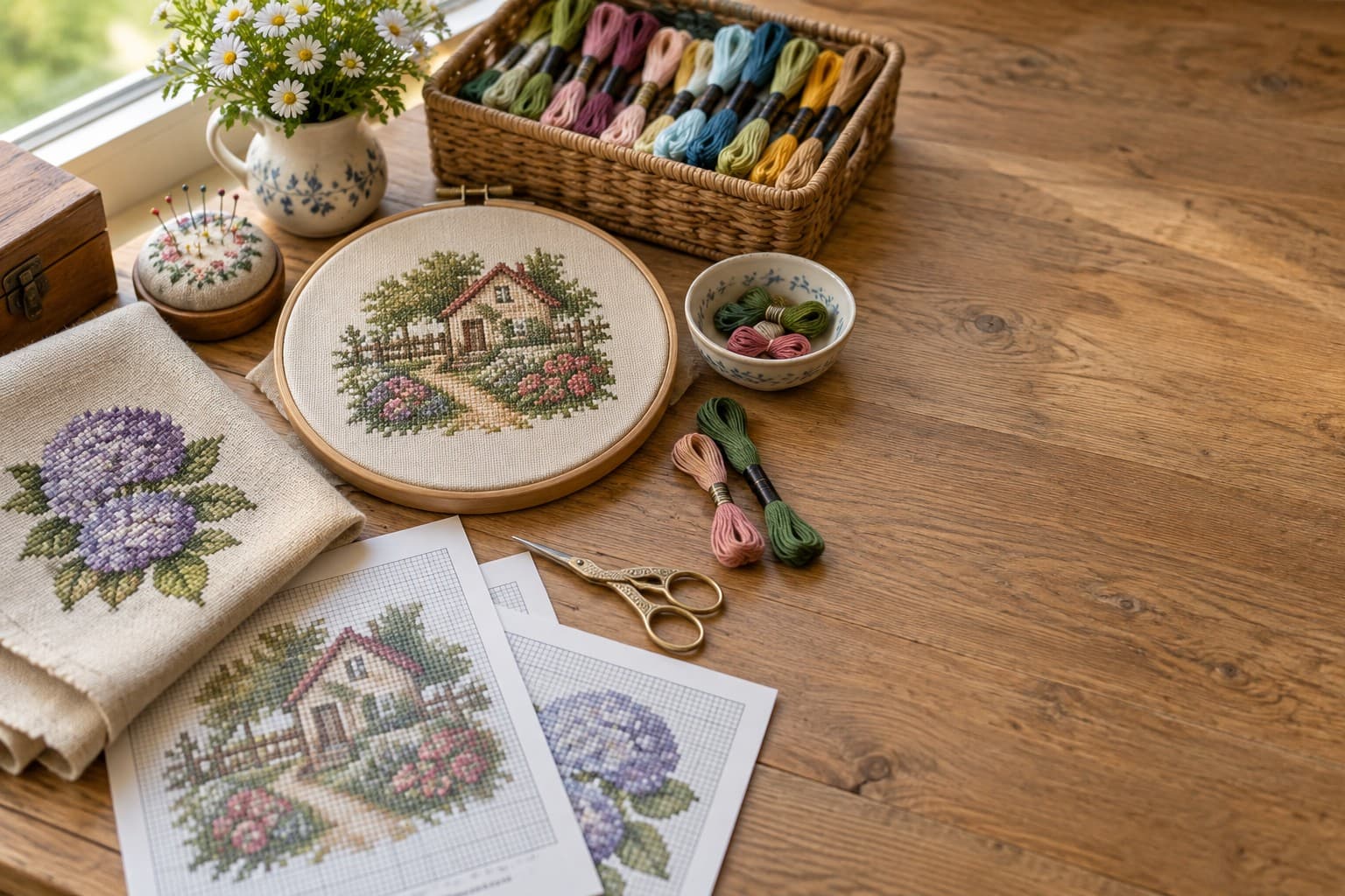 Cross-stitch work table