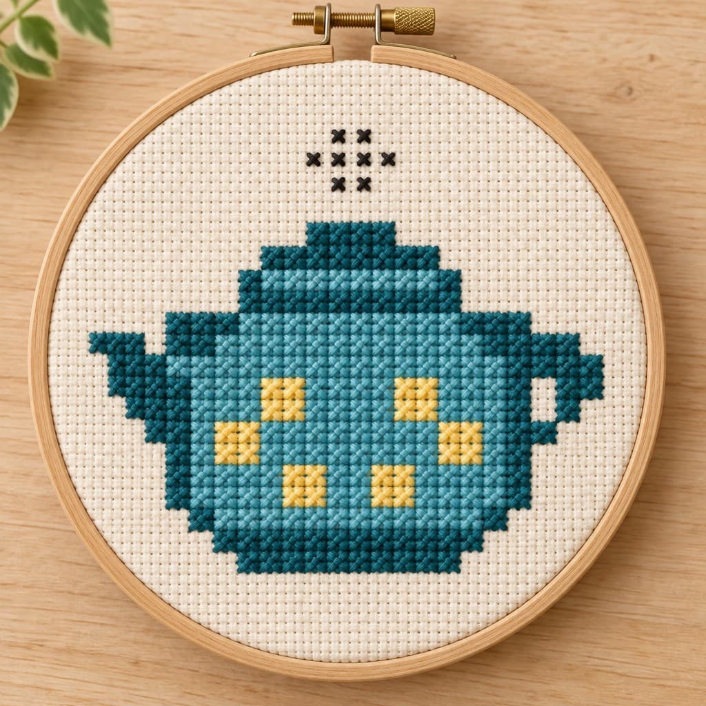 Cosy Teal Teapot: AI visualization of the intended result