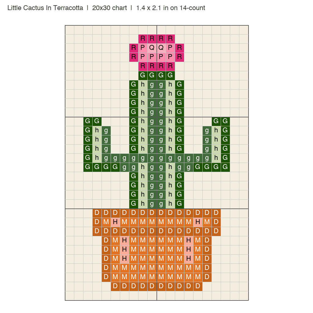 Little Cactus In Terracotta: front view drawn from the verified spec