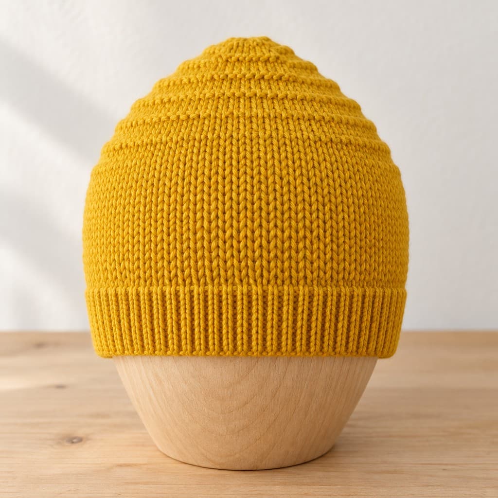 Mustard Simple Beanie: AI visualization of the intended result