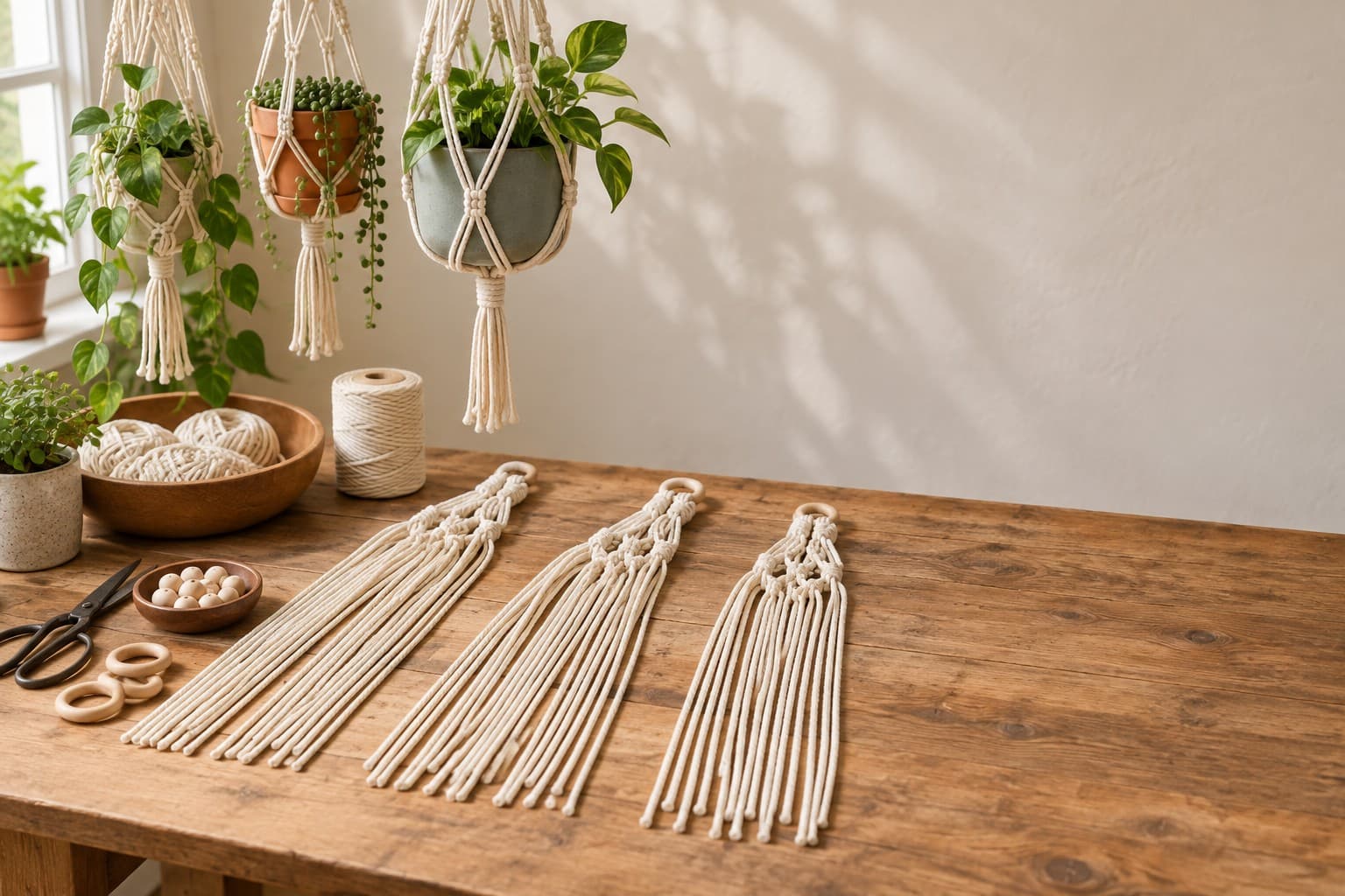 Macramé work table