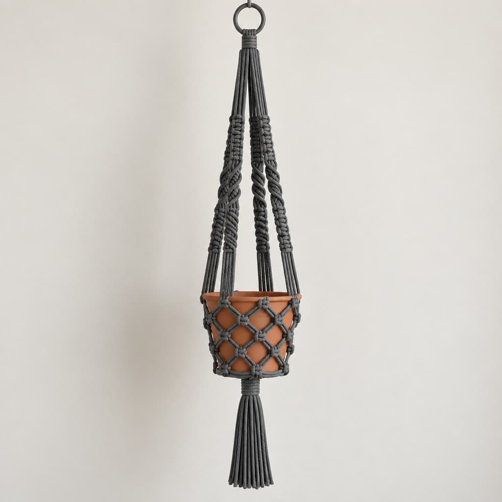 Chunky Charcoal Plant Hanger: AI visualization of the intended result