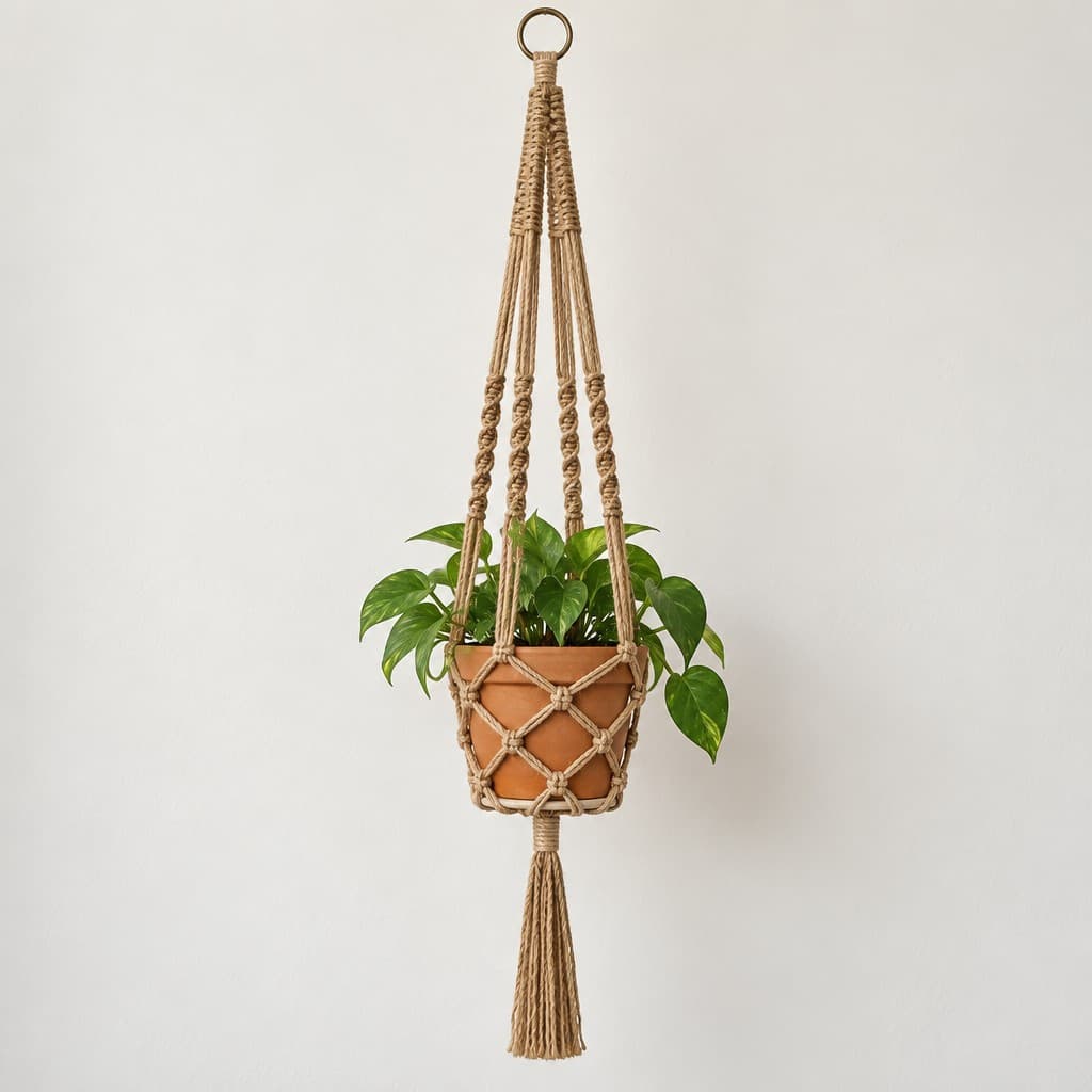 Rustic Jute Spiral Hanger: AI visualization of the intended result