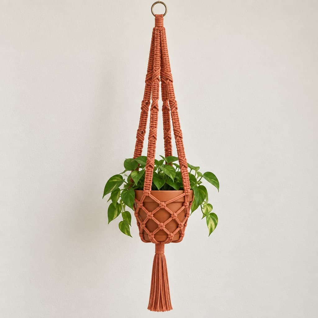 Terracotta Spiral Plant Hanger: AI visualization of the intended result