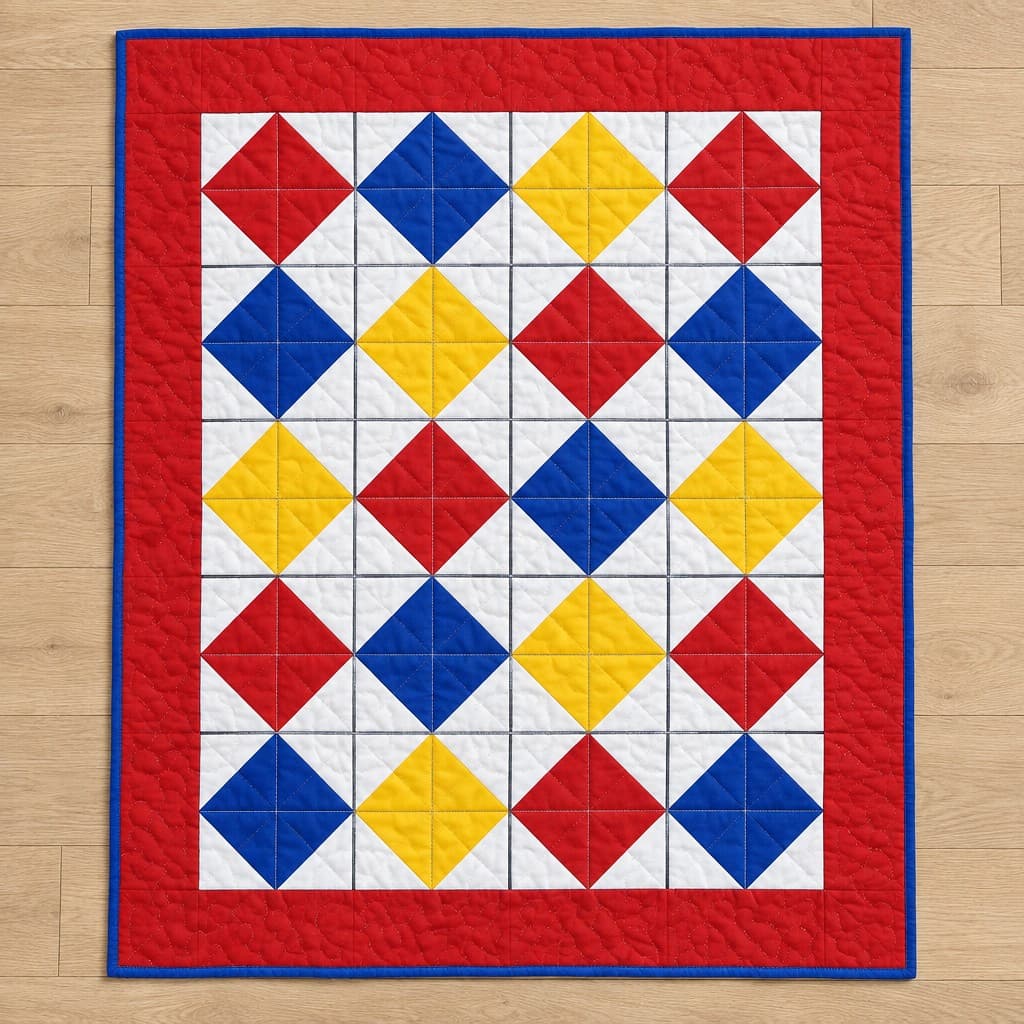 Bold Pinwheel Play Mat: AI visualization of the intended result
