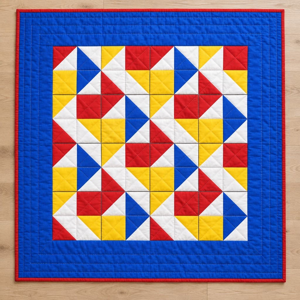 Primary Toddler Cot Quilt: AI visualization of the intended result