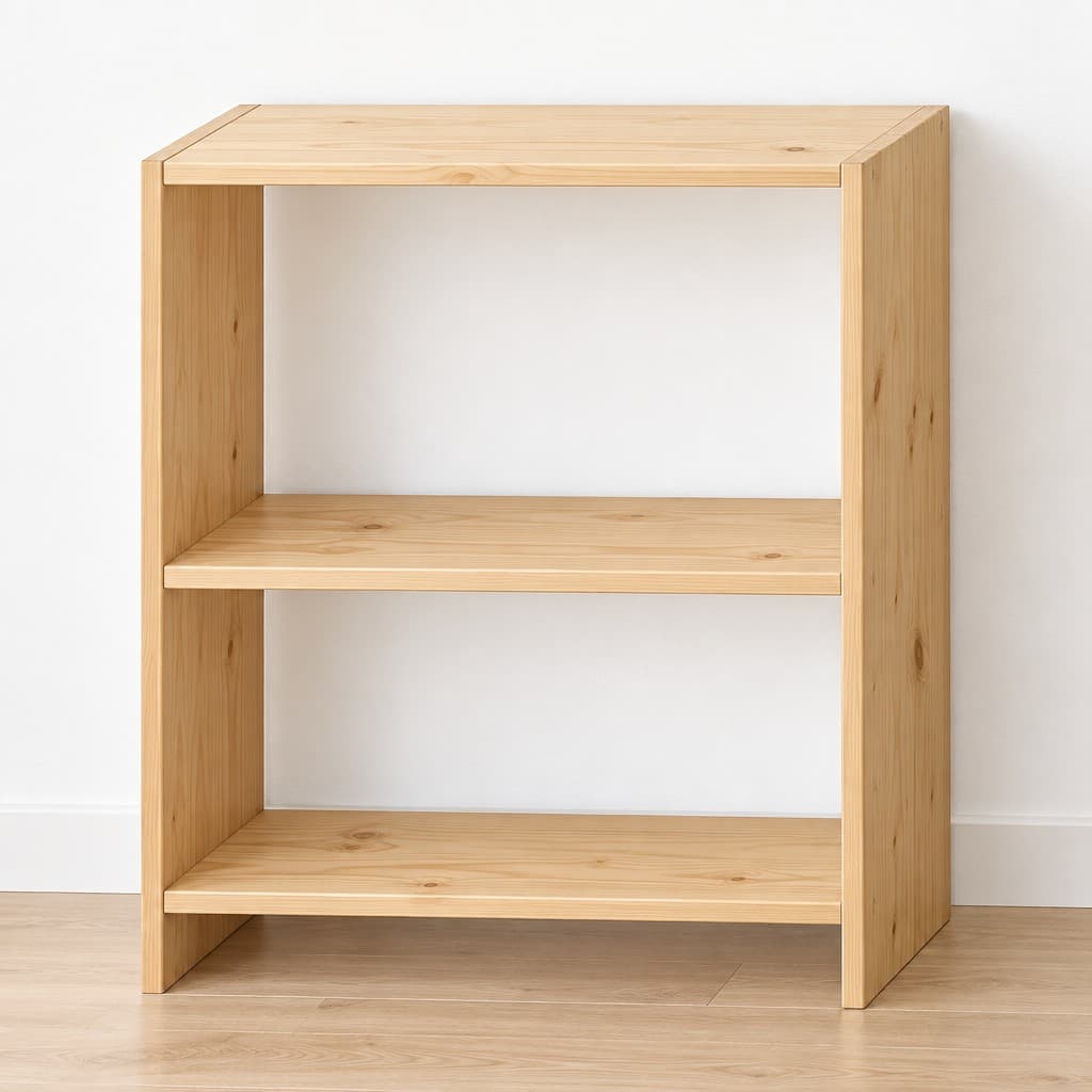 Entryway Shoe Rack, 2 open shelves (built 36 in tall to match the fixed target height; the customer asked for about 16 in): AI visualization of the intended result